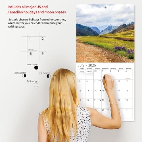 2026 Wall Calendar,Calendar 2026, January 2026 - December 2026, Wall Calendar Brilliant Seasons, 12" x 24" Opened,Full Page Months Thick & Sturdy Paper for Gift Perfect Calendar Organizing & Planning 5