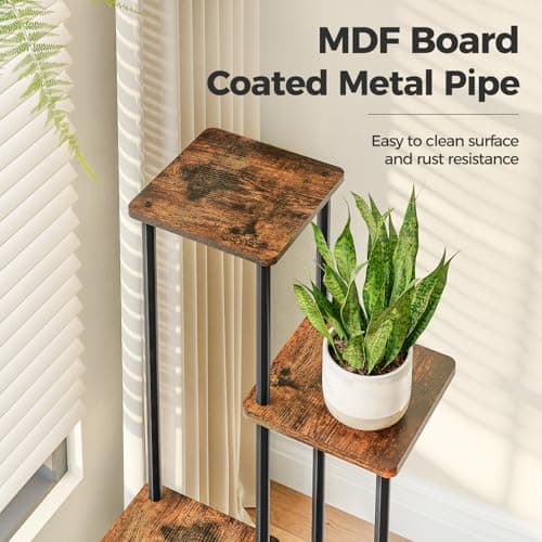 Bamworld Plant Stand Indoor Tall Plant Shelf for Multiple Plants Corner Plant Table Tiered Flower Stand for Living Room Bedroom Balcony Brown 5
