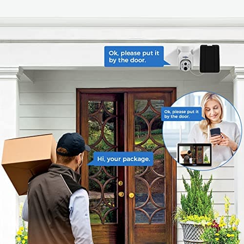 Hiseeu [1TB HDD,4MP Spotlight] Solar Home Security Camera System,PTZ Dome + Bullet Solar Security Cameras Wireless Outdoor,10CH 10 Inch LCD 4K NVR,Smart Human Detection,2-Way Audio,Motion Record 6