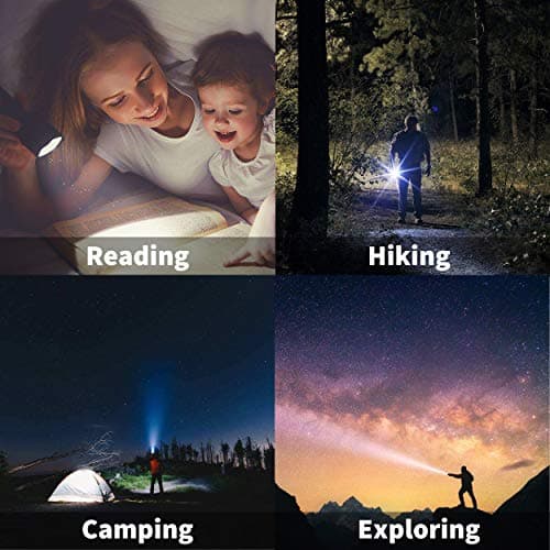 JARDLITE LED Emergency Handheld Flashlight, 4 Pack, Adjustable Focus, Water Resistant with 5 Modes, Best Tactical Torch for Hurricane, Camping, Dog Walking 7