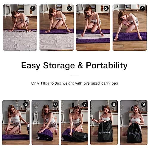 CHILLSUN Queen Air Mattress with Built in Pump-Inflatable Blow Up Mattress Luxury Double High Mattresses for Home Portable Camping Travel, 80x60x18in, 650lb MAX 6