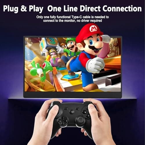 QiMeng 15.6-inch Portable Laptop Monitor, FHD 1920 * 1080 Resolution, Equipped with USB Type-C and HDMI interfaces, Supports HDR, with Smart Cover, Built-in Speakers (Size & Style, Size & Style) 6