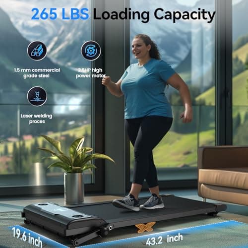 Walking Pad with Incline, 3 in 1 Under Desk Treadmills for Home, 265 Lbs Capacity Portable Walking Treadmill with Remote Control, LED Display, Hidden Safety Switch 5