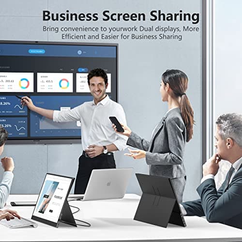 ForHelp 17.3" Portable Monitor 1080P FHD 144Hz Narrow Edge Laptop Monitor USB C HDMI Gaming Computer IPS HDR Screen, Travel Monitor for PC Mac Phone Xbox PS5 Switch Laptop w/Smart Cover & Speakers 8