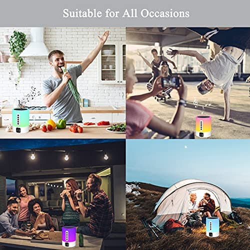 Alarm Clock Bluetooth Speaker, Night Light White Noise Machine Touch Bedside Lamp with Alarm Clock for Kids Multi-Color Changing Night Light Xmas Gifts for Teenage Girls Boys Women Teen Girl Gifts 8