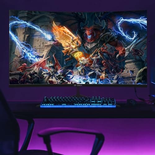 CRUA 32Inch Curved Gaming Monitor, FHD(1920 * 1080P) VA Screen 165Hz/200Hz, 1800R VA Screen, 120% sRGB, Computer Monitor That Support AMD Freesync, HDMI, DP, Wall Mountable Installs-Black 7