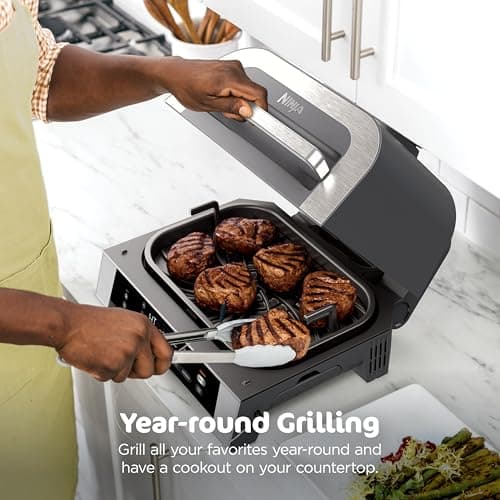 Ninja DG551 Foodi Smart XL 6-in-1 Indoor Grill with Air Fry, Roast, Bake, Broil, & Dehydrate, Foodi Smart Thermometer, 2nd Generation, Black/Silver 9