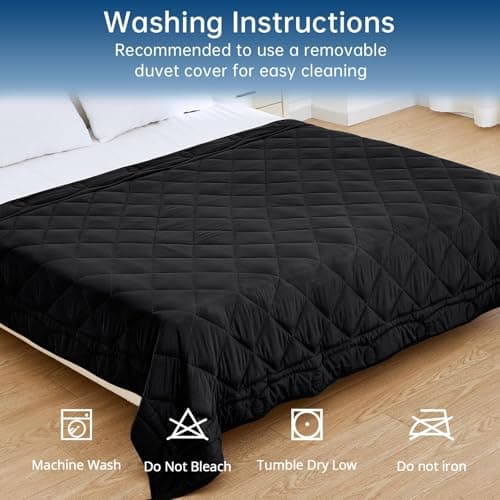 OMYSTYLE Weighted Blanket for Adults (20lbs, 88''x104'') - King Size Heavy Throw Blanket, Breathable and Cooling Microfiber Material with Premium Glass Bead for All Season Use, Machine Washable, Black 7