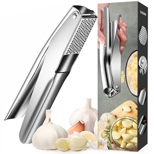 KAITION Stainless Steel Garlic Press, Premium Garlic Crusher - Leak-Proof, Easy to Clean, Rust-resistant, Dishwasher Safe!
