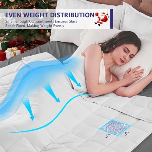 King Size Weighted Blanket for Adults (20 lbs, 80” x 87”, White) Cooling Heavy Blanket for Sleeping Perfect for 190-210 lbs, Breathable Blanket for Adults & Couple All Season, Machine Washable 7