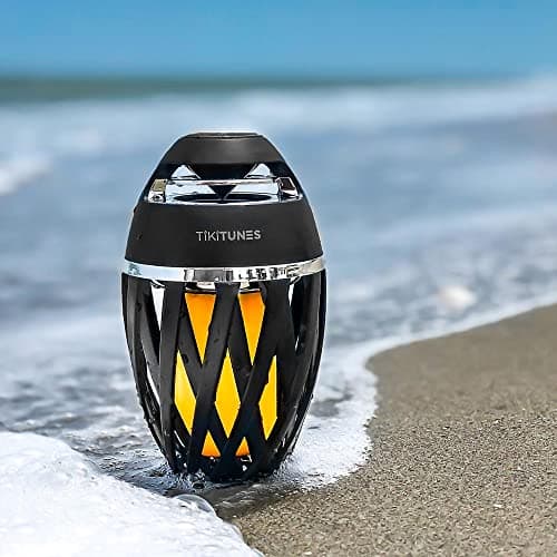 TikiTunes Portable Bluetooth 5.0 Indoor/Outdoor Wireless Speakers, LED Torch Atmospheric Lighting Effect, 5-Watt Audio USB Speakers, 2000 mAh Battery for iPhone/iPad/Android (Set of 2) 5