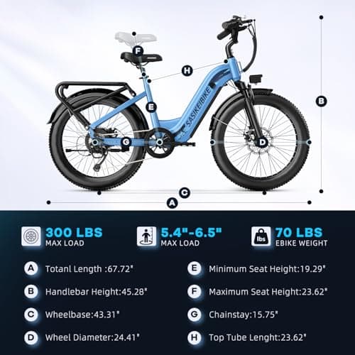 SASIKEIBIKE Electric Bike for Adults-Blue 8