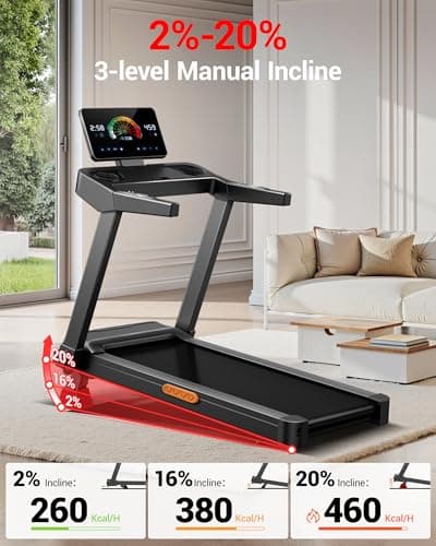 UMAY Treadmill for Home with 20% Manual Incline, 400 lb Capacity - 8.7MPH Compact Folding Treadmill /3.5HP Motor, 42.5" Running Pad & Shock Absorption for Running/Walking 2