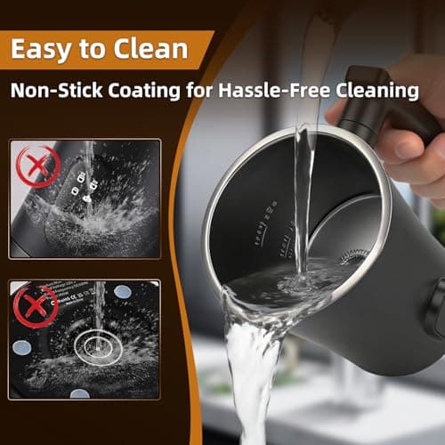 MUMAO Milk Frother, 4-in-1 Electric Milk Steamer, 350ml/11.8oz Automatic Frother Machine for Coffee, Warm and Cold Foam, Temperature Control for Latte, Cappuccino, Hot Chocolate 6