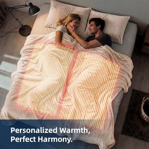 Westinghouse Heated Blanket Queen Size, Electric Heating Blanket with 10 Heating Levels, 1-12 Hours Auto Shut Off, Fast Heating Warming Blanket, Machine Washable(Queen,84x90 Inches,Beige) 6