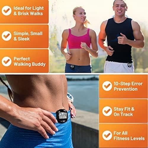 3D Pedometer for Walking with Clip and Strap, Walking Distance Miles, Calorie Counter, 7 Days Memory, Daily Target Monitor, Activity Time. Accurate Step Counter for Men Women & Kids Seniors 5