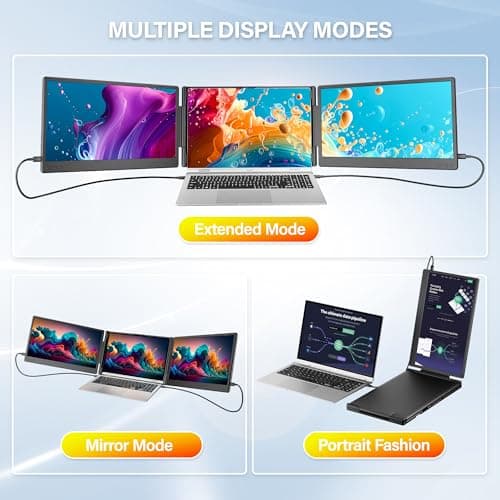 New Upgraded Laptop Screen Extender Portable Monitor, 1080P FHD IPS Screen, Monitor Extender for Laptop, Fit for 13-17" Laptops, Plug & Play Compatiable with Windows/Mac/Android/Switch (14 inch) 6