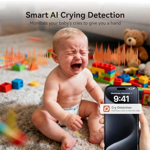xpai 4K Security Camera,Industry's First with Built-in Storage No Monthly Fees,Indoor Camera Wireless,Baby/Pet/Dog Camera with Phone APP,360° Pan-Tilt Wireless Indoor Cam,Cry Detection,2-Way Audio 8