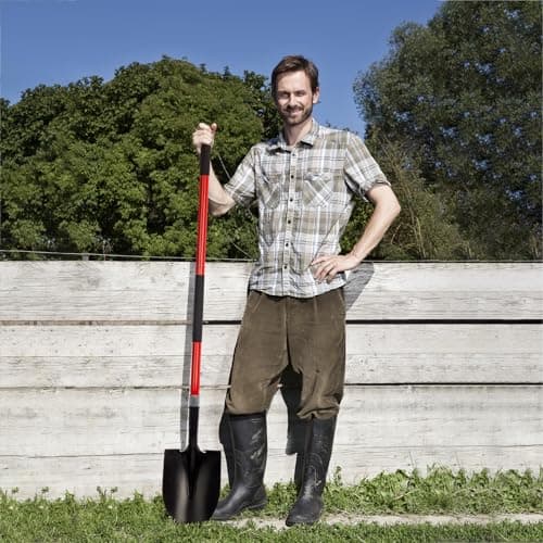 VNIMTI Heavy Duty Gardening Shovel, 56 Inch Round Blade with Fiberglass Handle (Red) 7