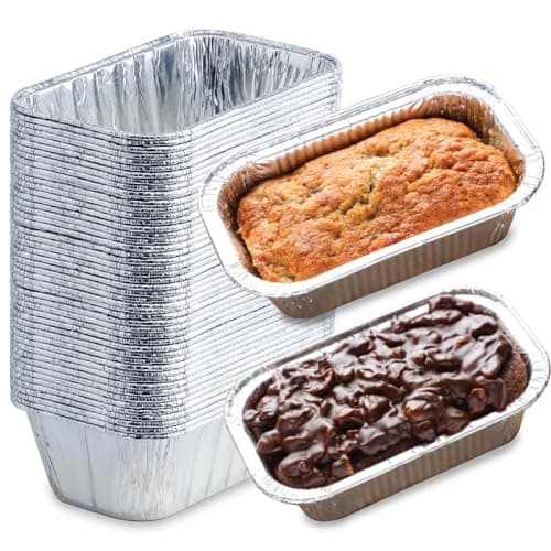 Spare Essentials (35 Pack) 1 Lb Aluminum Foil Mini Loaf Pans - Foil Bread Pans for Baking - Perfect to Bake Individual Bread Loaves, Cakes & Meat - 1 Pound Aluminum Loaf Pans - 6 x 3.5 x 2 Inches