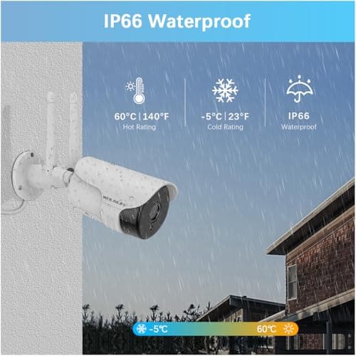 WEILAILIFE 【2-Way Audio ＆ 5MP High Definition】 Outdoor/Home Wireless Extended Security Camera, Bullet Exterior Surveillance, IP66 Waterproof 9