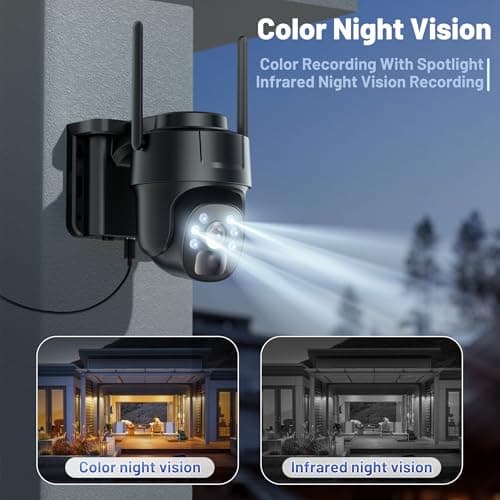 KKB 4G LTE Cellular Security Camera, No WiFi Security Camera Outdoor Built-in SIM Card Unlimited Data Plan, Solar Powered, 2K Wireless Cam Color Night Vision, PIR Motion Sensor, 355° View, 2 Way Talk 6