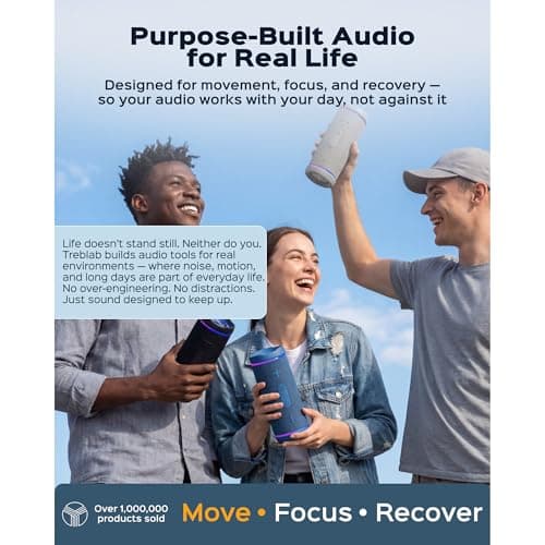 TREBLAB HD77 – Waterproof Bluetooth Speaker, 25W Loud 360° Sound, Deep Bass, IPX7, TWS Pairing, RGB Lights, 20H Battery, Portable Wireless Speaker for Outdoor, Beach, Camping, Party, Travel 11