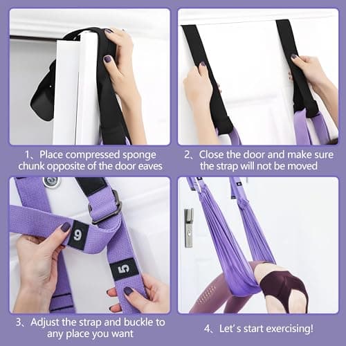 Leg Stretcher Strap, Stretching Equipment with Door Anchor Flexibility Trainer Backbend Assist for Dance Aerial Yoga Ballet Leg Stretching Exercise 7