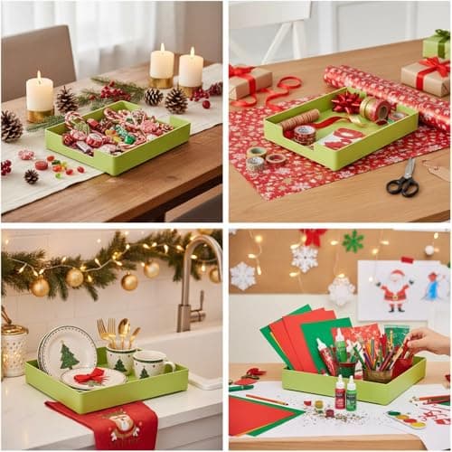 RHONZHAO Letter-Size Tray, Desk Drawer Organizer, A4 Plastic Paper Tray for Office, School, Home Storage, and Storage Containers for Gift Wrap, and Crafts (Green) 7