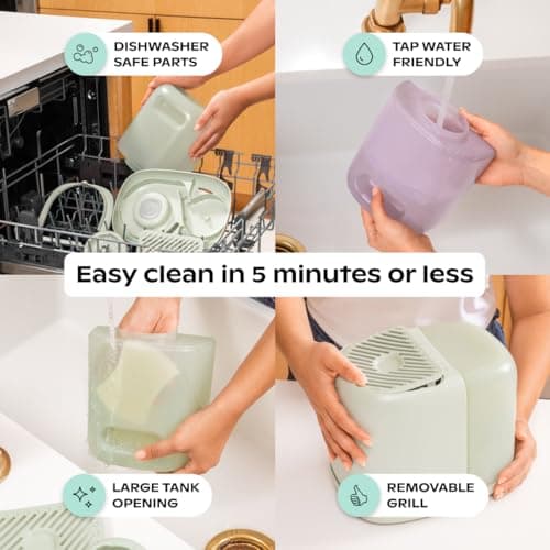 Canopy Bedside Humidifier 2.0, White, 36 HR Run Time, 2.5L Capacity - Reading Light & White Noise - Alleviate Symptoms of Allergies, Flu, Cold, Dry Skin - Humidifier, Filter, Power Cord & Adapter 9