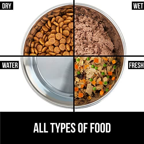 GORILLA GRIP Set of 2 Dog Bowls, Food Grade Metal Food and Water Bowl for Feeding Dogs and Cats, Dishwasher Safe, Rust Resistant Stainless Steel, BPA Free Rubber Base, Holds 3 Cups (24 fl oz), Gray 5