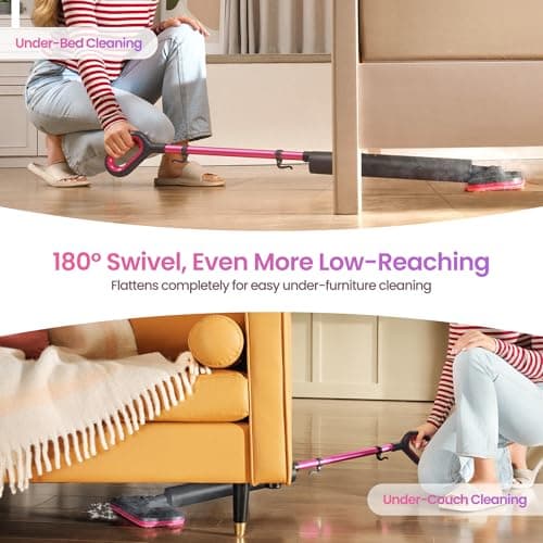 Schenley Steam Mop Cleaner Powerful - 15s Fast Heat-Up, Chemical-Free for Hardwood/Tile/Laminate & Floors/Walls, Washable Pads, 3 Modes for Carpet, Lightweight, Self-Standing, Sleek Design 5