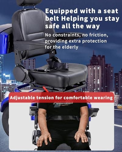 Dvsripa All Terrain Mobility Scooter for Seniors,Heavy-Duty 4 Wheel Mobility Scooters Mobility Scooter,Handicap Scooters for Adults with 3-Speed Travel Long (Blue) 6