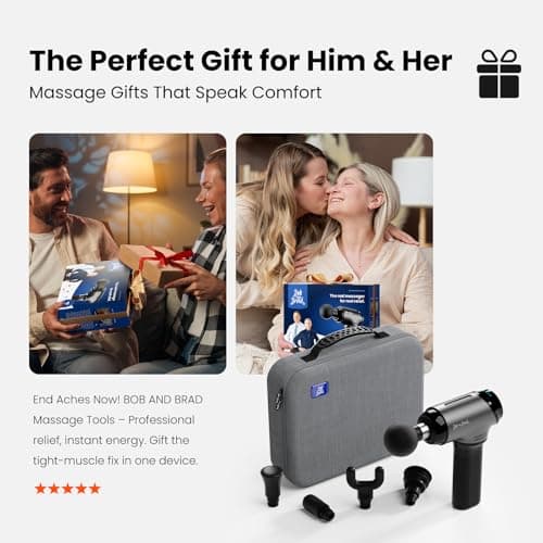 BOB AND BRAD T2 Massage Gun, Deep Tissue Percussion Muscle Massage Gun for Back and Neck, Upgraded 4000 mah Battery, HSA Handheld Electric Back Massager for Athletes Pain Relief FSA Eligible 6