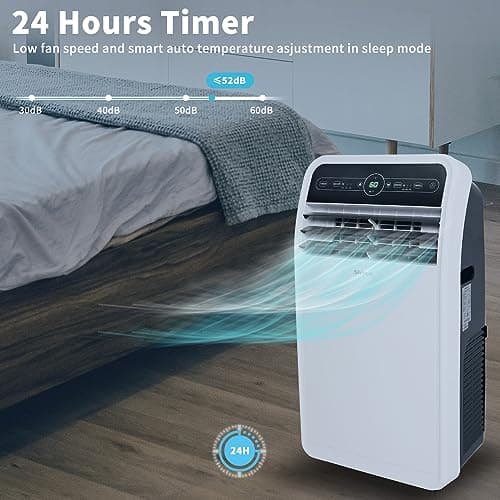 Shinco 10,000 BTU Portable Air Conditioner, Portable AC Unit with Built-in Cool, Dehumidifier & Fan Modes for Room up to 400 sq.ft, RC, 24 Hour Timer, Window Kit 6