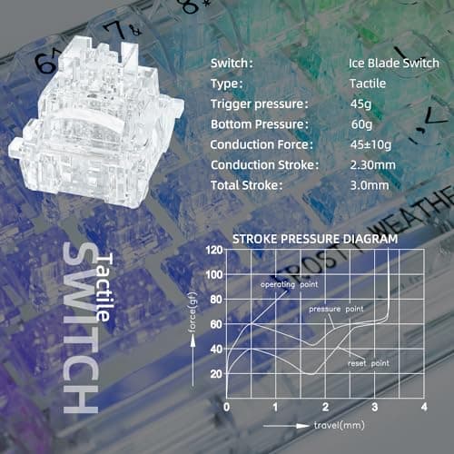 CoolKiller CK75 Transparent Mechanical Keyboard, Rechargeable Wireless Gaming Keyboard with RGB Backlit, Hot Swappable, Gasket Structures for Windows/Mac, 75% Design (White, Ice Tactile Switches) 5