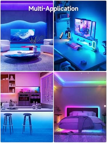 KANTUTOE LED Lights for TV, 16.4ft TV LED Backlight for 45-75 Inch TVs, RGB TV Backlight Behind with Music Sync, Smart APP and Button Control Strip Lights USB Powered for Bedroom/Gaming 6