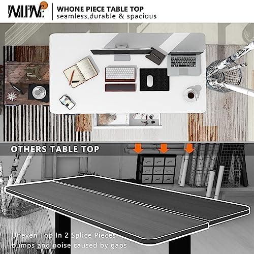 Win Up Time Whole Piece Electric Standing Desk- Height Adjustable Stand up Desk, Sit to Stand Desk with Wheels for Home Office & Computer Workstation 3