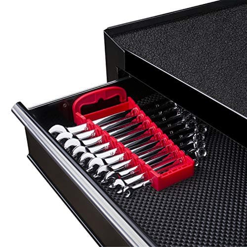 Max Torque 10-Piece Premium Metric Combination Wrench Set, Chrome Vanadium Steel, Long Pattern Design | Include Metric Sizes 6, 8, 10, 11, 12, 13, 14, 15, 17, 19mm with Storage Rack Organizer 7