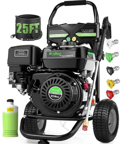 Imdot Gas Pressure Washer 4200PSI 4.0GPM Commercial Power Washer Gas Powered with 212CC Engine, 5 Tips, 25ft Hose, Soap Tank, Powerwashers for Home Cars, Black