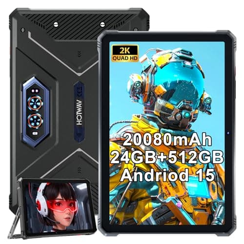 HOTWAV R9 Plus Rugged Tablet, IP68 & IP69K Waterproof & Drop-Proof 11 Inch 2K FHD+ 24GB+512GB/TF 2TB Tablet, 20080mAh Battery, 64MP+16MP, Octa-Core, Dual SIM 4G/WLAN 5/Face ID/GPS/OTG/Gemin AI