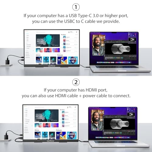 InnoView 2K 180HZ Portable Monitor, 18" OD Gameplus 2560x1600 QHD 100% sRGB Portable Gaming Monitor with Kickstand HDR FreeSync Travel Monitors for Game Console, PS5, Switch, PC, Phone 6