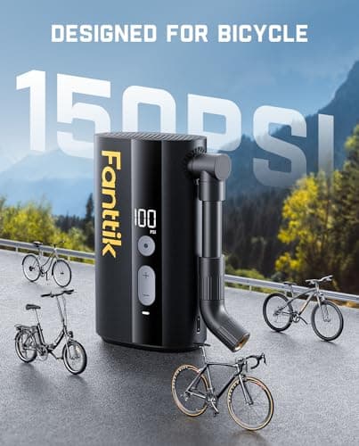 Fanttik X9 Ace Mini Bike Pump, 32s Fast Inflate Bike Pump with Gauge, 150PSI Electric Air Pump with Presta and Schrader Valve, Suitable for Mountain Bike, Road Bike, Electric Bike, MTB 9