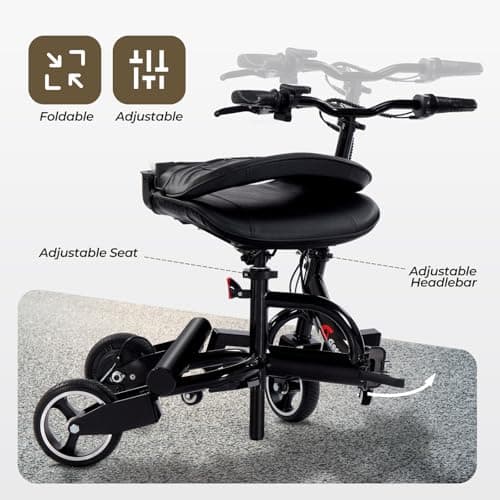 Geemax 3 Wheel Mobility Scooter for Adults Seniors, 300 lbs Weight Capacity - 13 Mile Range & Foldable Design - Upgraded Anti-Tip Footrests for Safety - 250W Motor, 36V 5.2AH Battery (Ships Assembled) 5