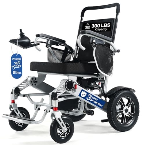 Electric Wheelchair for Adults Intelligent Power Wheelchairs Lightweight Foldable All Terrain Motorized Wheelchair for Seniors,30+ Miles Travel Range,Load Capacity 350 lbs, Airline Approved