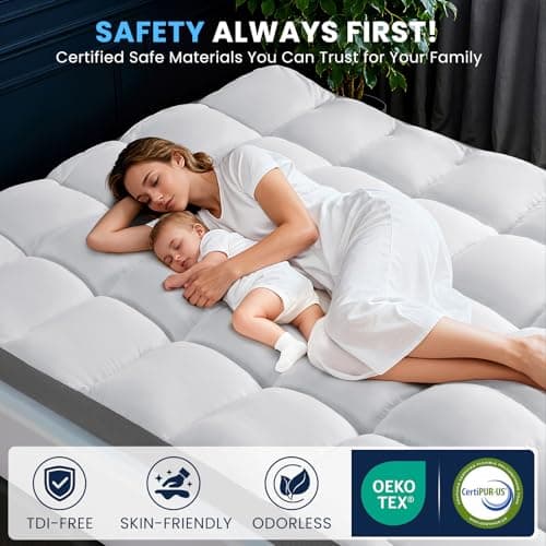 5 Inch Dual Layer Mattress Topper,2.5 inch Cooling Gel Memory Foam Pillow Top & 2.5 inch Shredded Foam Mattress Pad,Extra Firm & Thick Topper for Back Pain Relief,Fits 6"-18" Deep Pocket(King,78"x80") 6