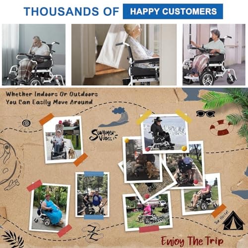 Lightweight Electric Wheelchair,Foldable Power Wheelchairs for Adults,500W All Terrain Motorized Wheelchair,Portable Intelligent Mobility Wheechair for Seniors,Airline Approved Travel Wheelchairs 7