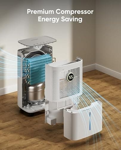 Dravonic 34 Pints Dehumidifier for Basement and Home, Quiet 3-Mode Operation with Continuous Drain Hose, 0.5 Gal Tank, Auto Defrost and 24H Timer for Bedrooms and Bathrooms (White) 8