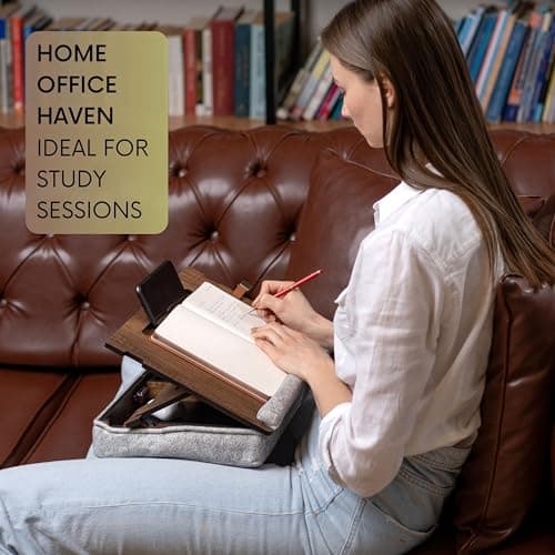 Vigo Wood Lap Desk for Laptop - Laptop Tray with Cushion, Portable Lap Desk for Lap, Adjustable Lapdesk, Couch Lap top Table for Work, Ergonomic Lap top Stand for Bed 7