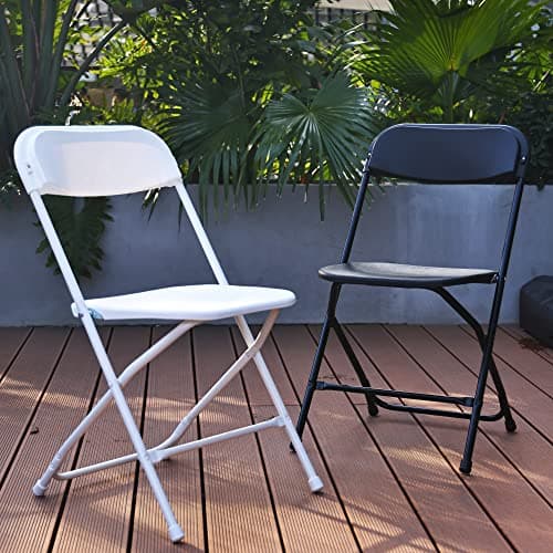 Elevon Folding Plastic Chair with 500-Pound Capacity, White, 2-Pack 2